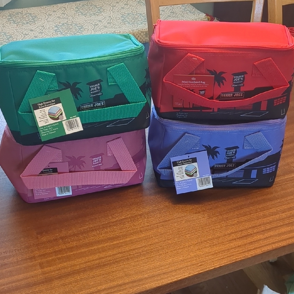 Trader Joe's Colorful Insulated Lunch Bags